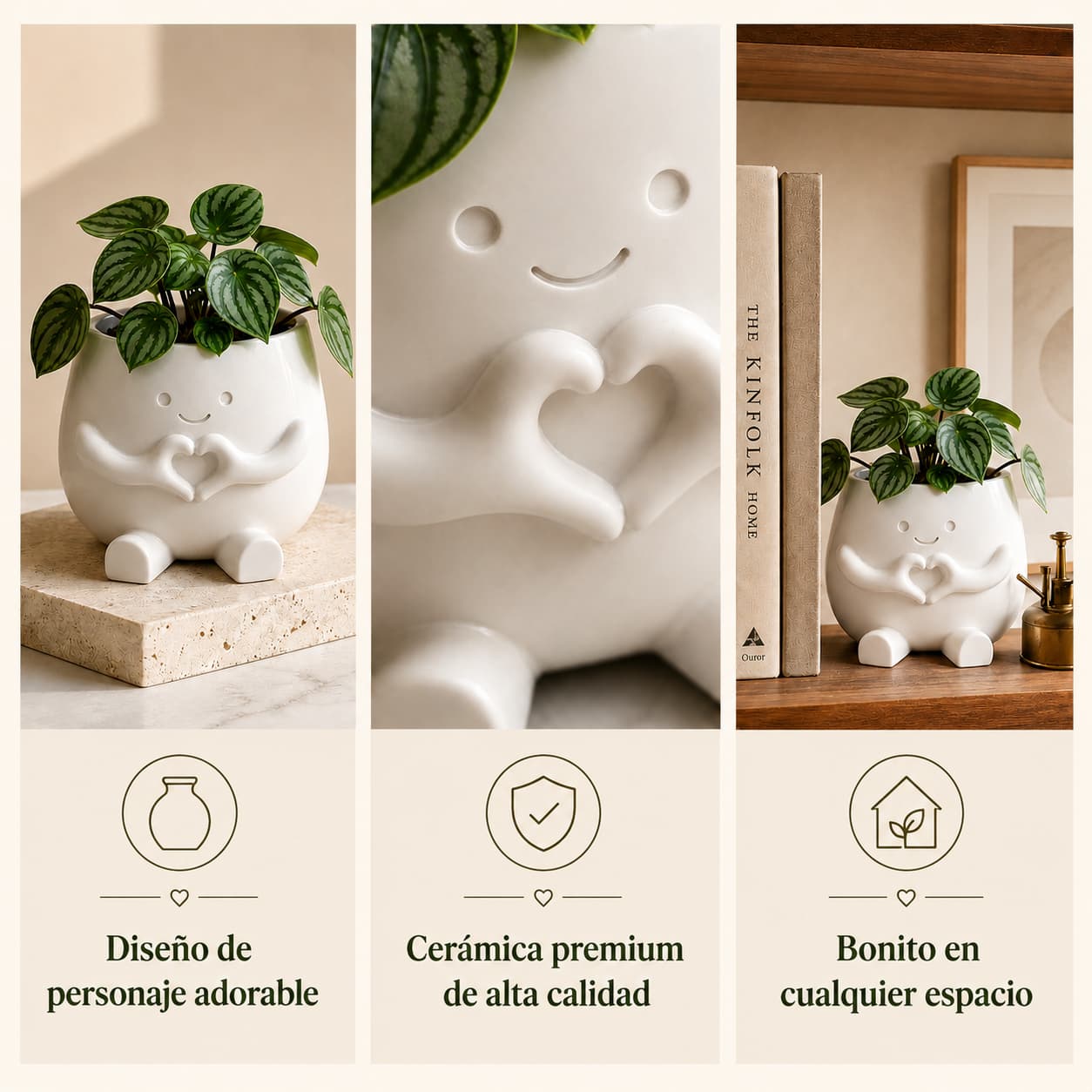 Maceta con Forma de Cabeza de Flor