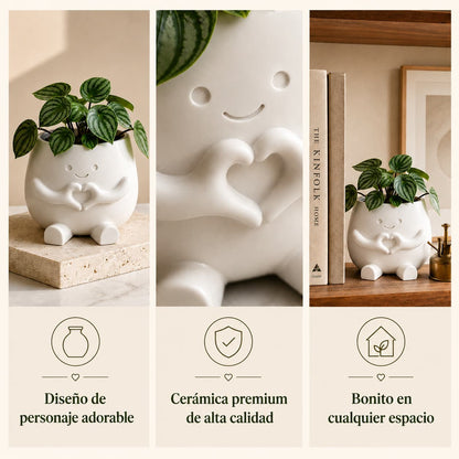 Maceta con Forma de Cabeza de Flor